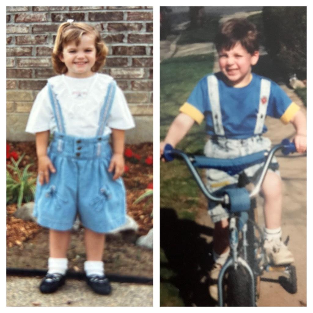 Just two kids in their Osh Kosh overalls…