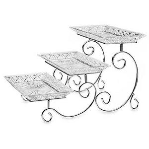 Godinger Dublin Crystal Silver Dublin 3-Tier Server
