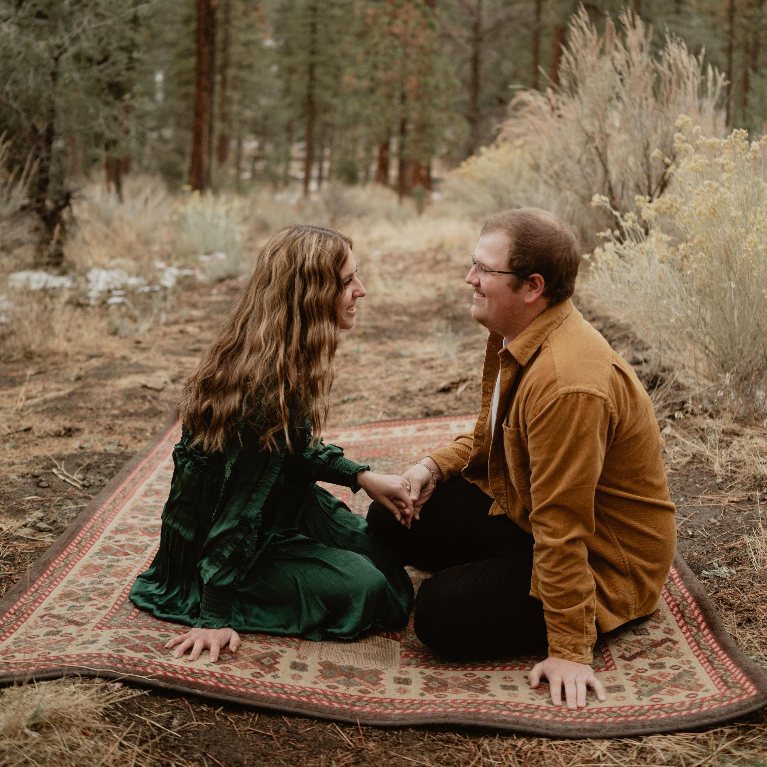 This rug holds sentimental value to the both of us. This rug has sat in Clayson's living room for years, and I adore it so much. We have chosen to stand on this rug at the altar.