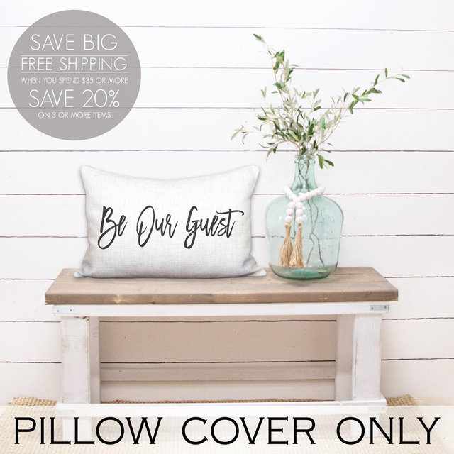 Be Our Guest Linen Pillow: Guest Room Decor