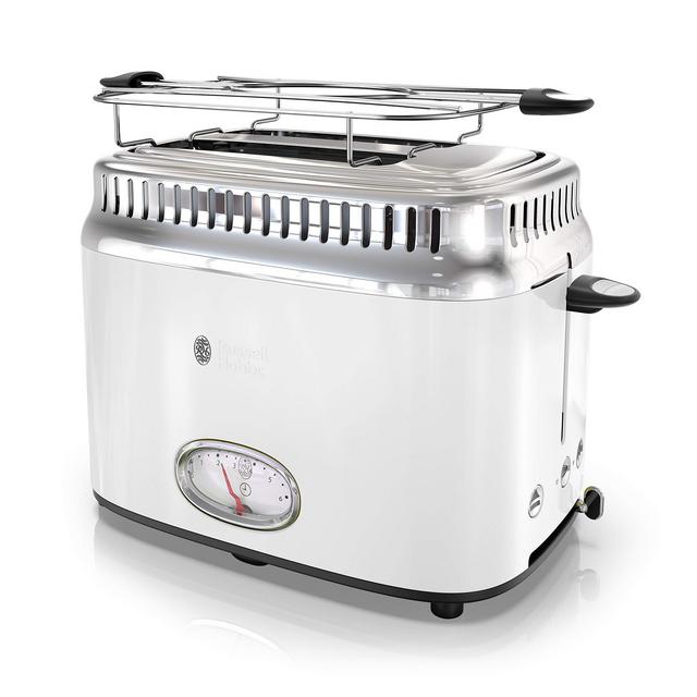 Russell Hobbs TR9150WTR Retro Style 2-Slice Toaster, White