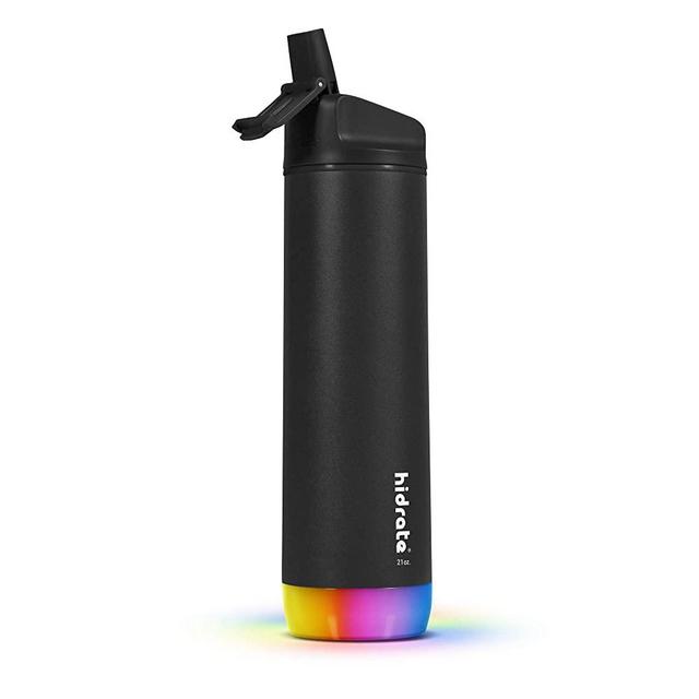 HidrateSpark STEEL Smart Water Bottle, Tracks Water Intake & Glows to Remind You to Stay Hydrated - Straw Lid