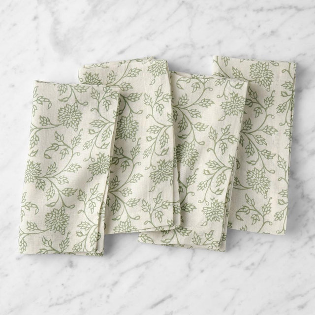 Dahlia Napkins, Set of 4, Sage