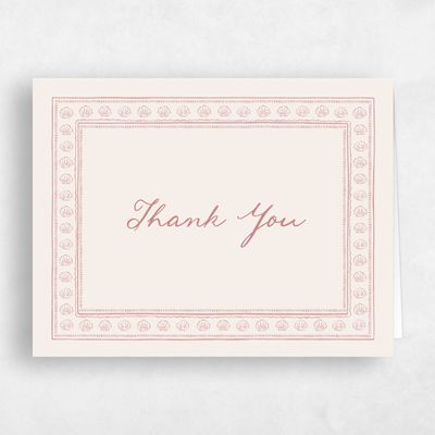 Deep Blush, Pink Wedding Thank You - Martinique Landscape