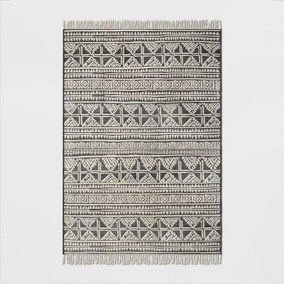 7' x 10' Tasseled Outdoor Rug Charcoal - Opalhouse™