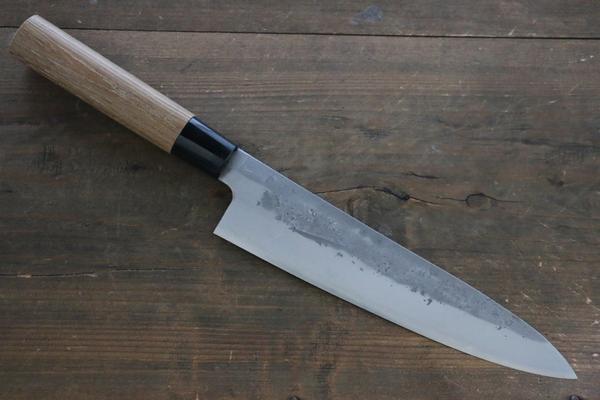 Seisuke Blue Steel No.2  Nashiji Gyuto Japanese Chef Knife 210mm wtih Burned Chestnut handle