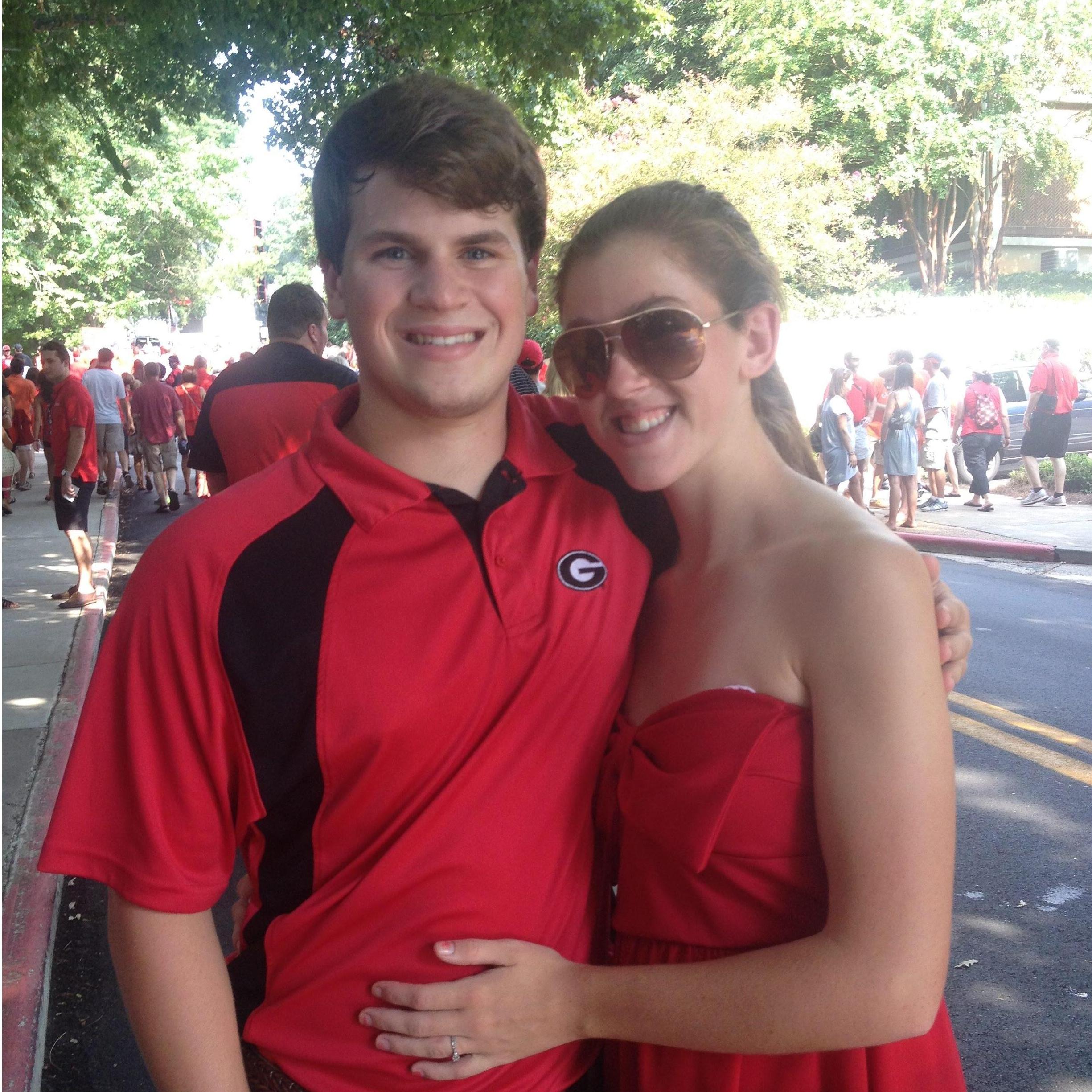 Our first official UGA football game. We beat South Carolina.