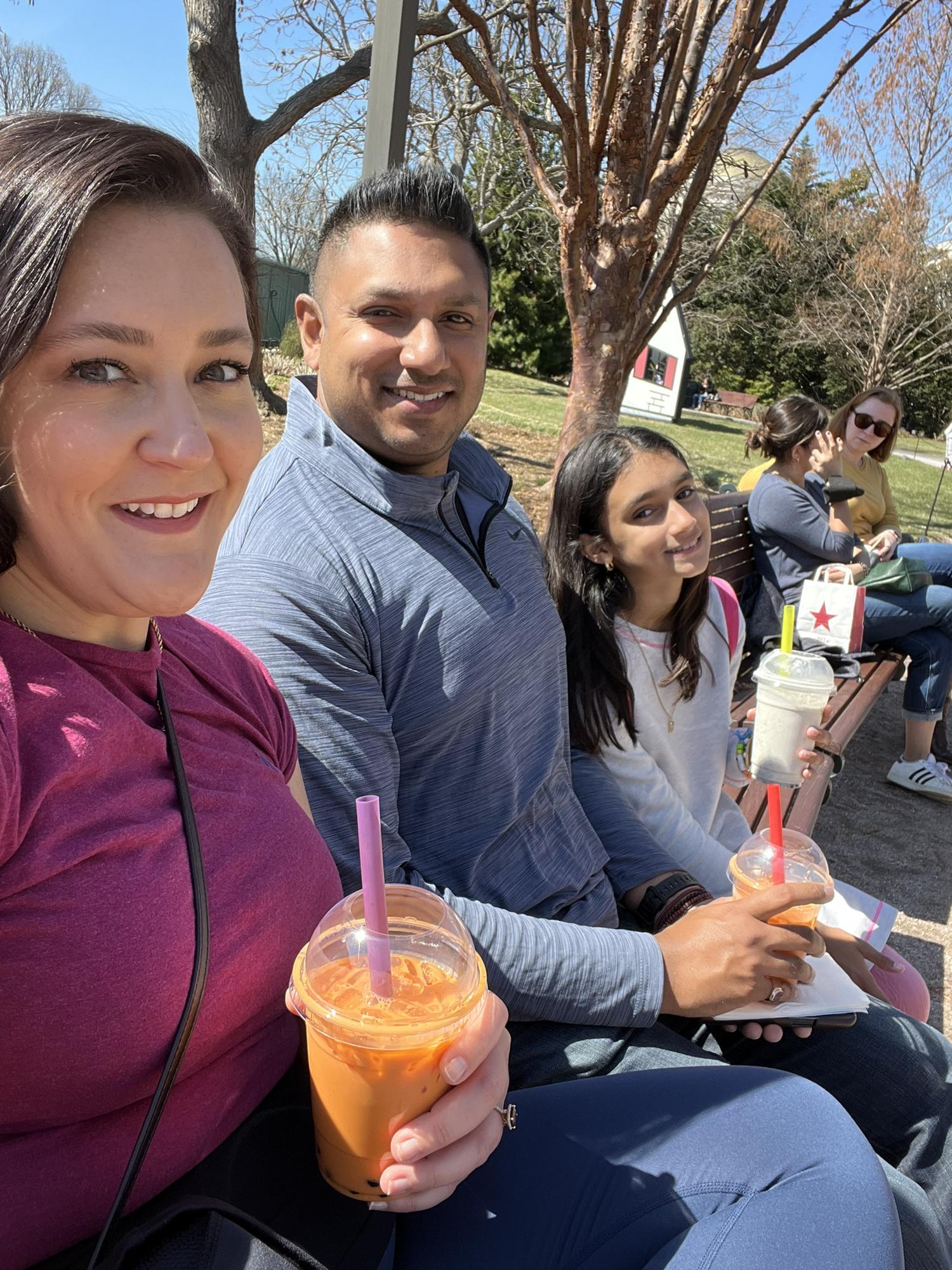 Washington DC, walking around the National Mall, taking a break