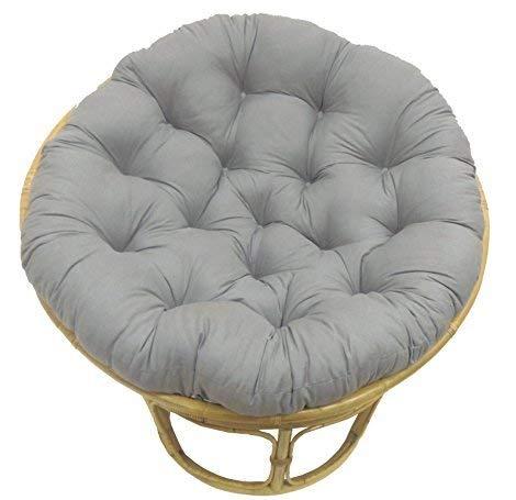 COTTON CRAFT Classic Cotton Duck Overstuffed Pure Cotton Papasan Chair Cushion, Charcoal Grey