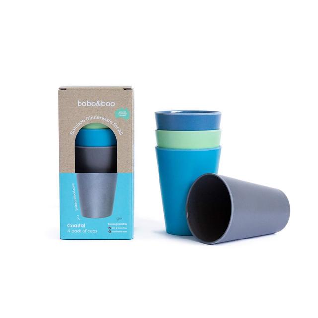 BOBO&BOO Eco Friendly Bamboo Cups for Patio or Picnic | Set of 4 | - BPA Free