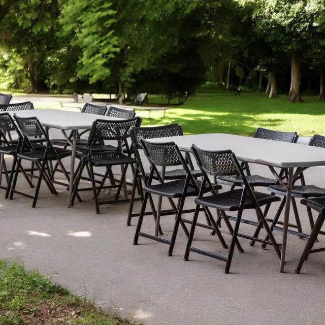 Frank Collection Premium Seating Plastic Top Fold in Half table 30 in. x 72 in.