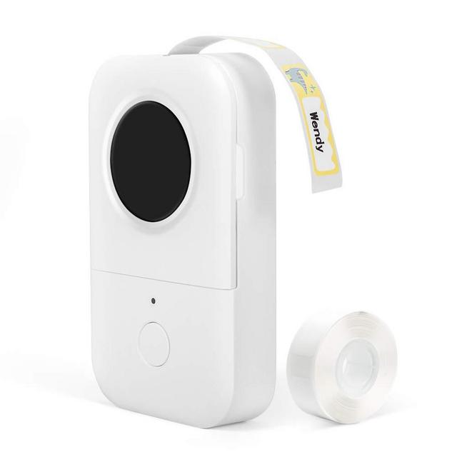 Portable Label Maker-Small Wireless Label Printer,Phomemo D30 Label Maker Machine Compatible with iOS + Android, Great for Home, Office, Supermarket,Include 1Roll Thermal Paper,White Color (White)