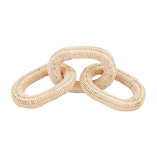 Mud Pie Natural Rattan Links, TAN