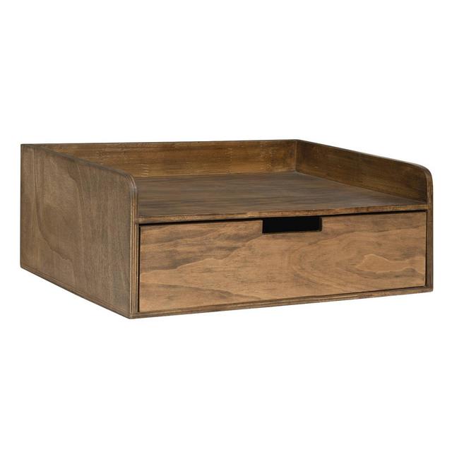 18" x 12" x 6.5" Kitt Floating Shelf Side Table Rustic Brown - Kate & Laurel All Things Decor