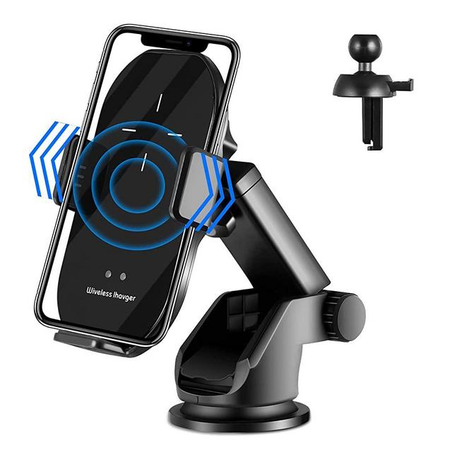 Wireless Car Charger, 10W Qi Fast Charging Auto Clamping Car Charger Phone Mount Windshield Dashboard Air Vent Car Phone Holder for iPhone 12/11 Pro Max Xs, Samsung Galaxy S20, S10+ S9+ Note 9, etc
