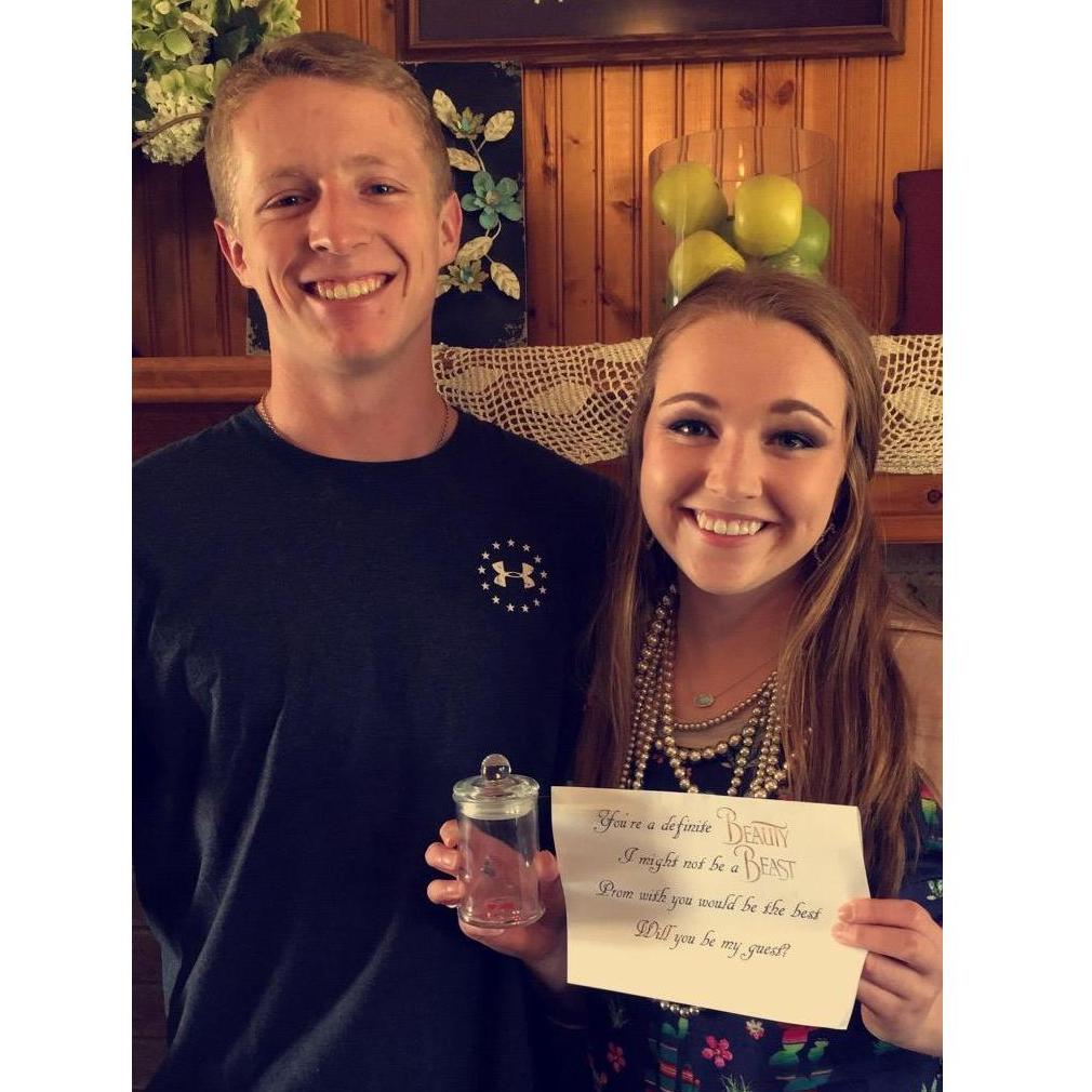 Rhett's promosal junior year of high school. He asked me with a James Avery charm and a poem that was Beauty and the Beast themed.