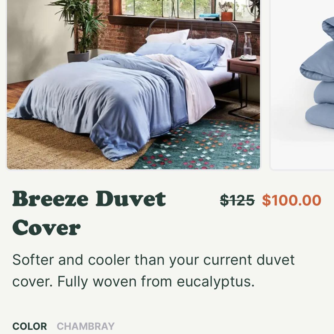 Breeze Duvet Cover - Chambray / King/Cal King | Buffy