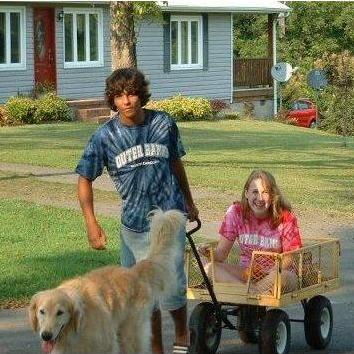 Hanging out on the farm (always with matching vacation t-shirts!)