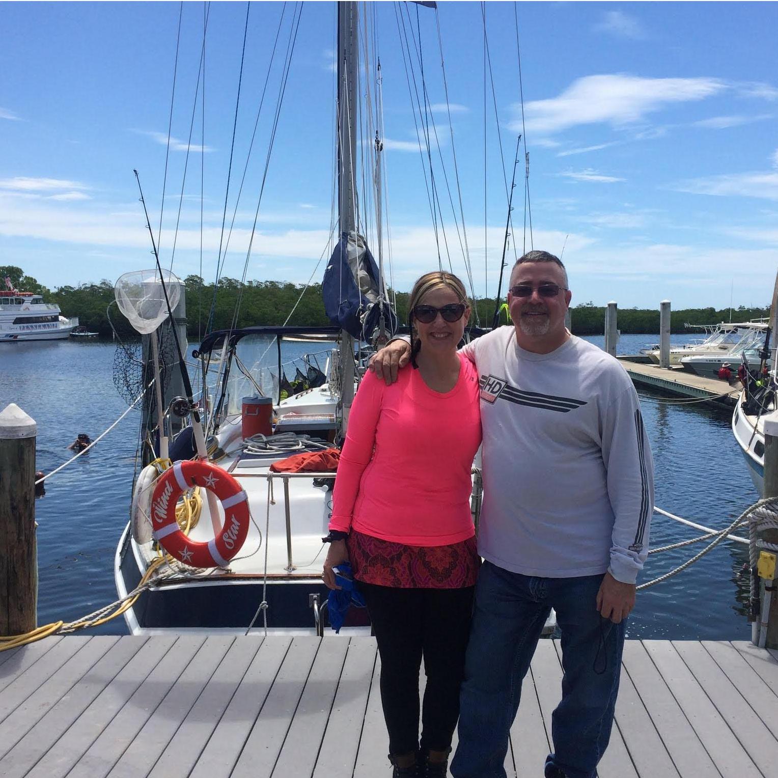 Px of us at out future winter home in Fla. We took the Harley using the auto-train to Key West in July. Note to self- Harley's and Fla in July = HOT and Bugs!