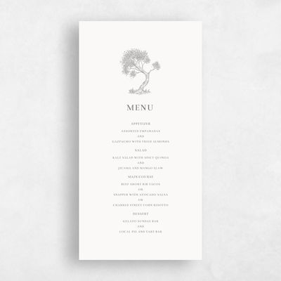 White Wedding Menu - Manitou