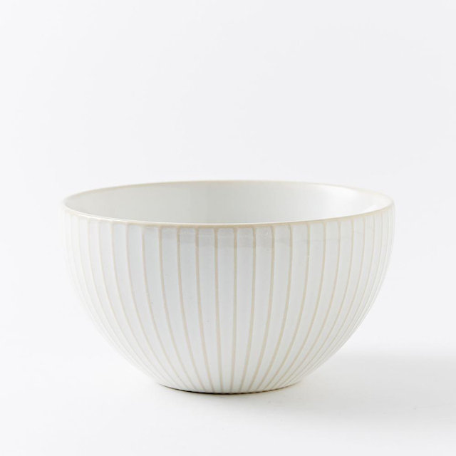 Textured Bowl, Set of 4, White Lines