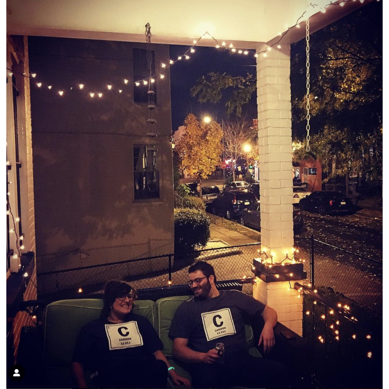 Our first halloween.... we went as "Carbon Dating"