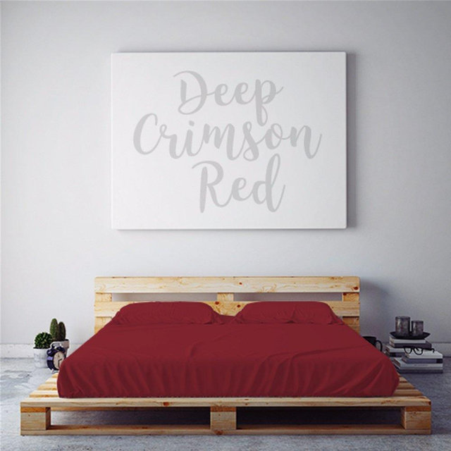 PeachSkinSheets Night Sweats: The Original Moisture Wicking, 1500tc Soft Queen Sheet Set Deep Crimson Red