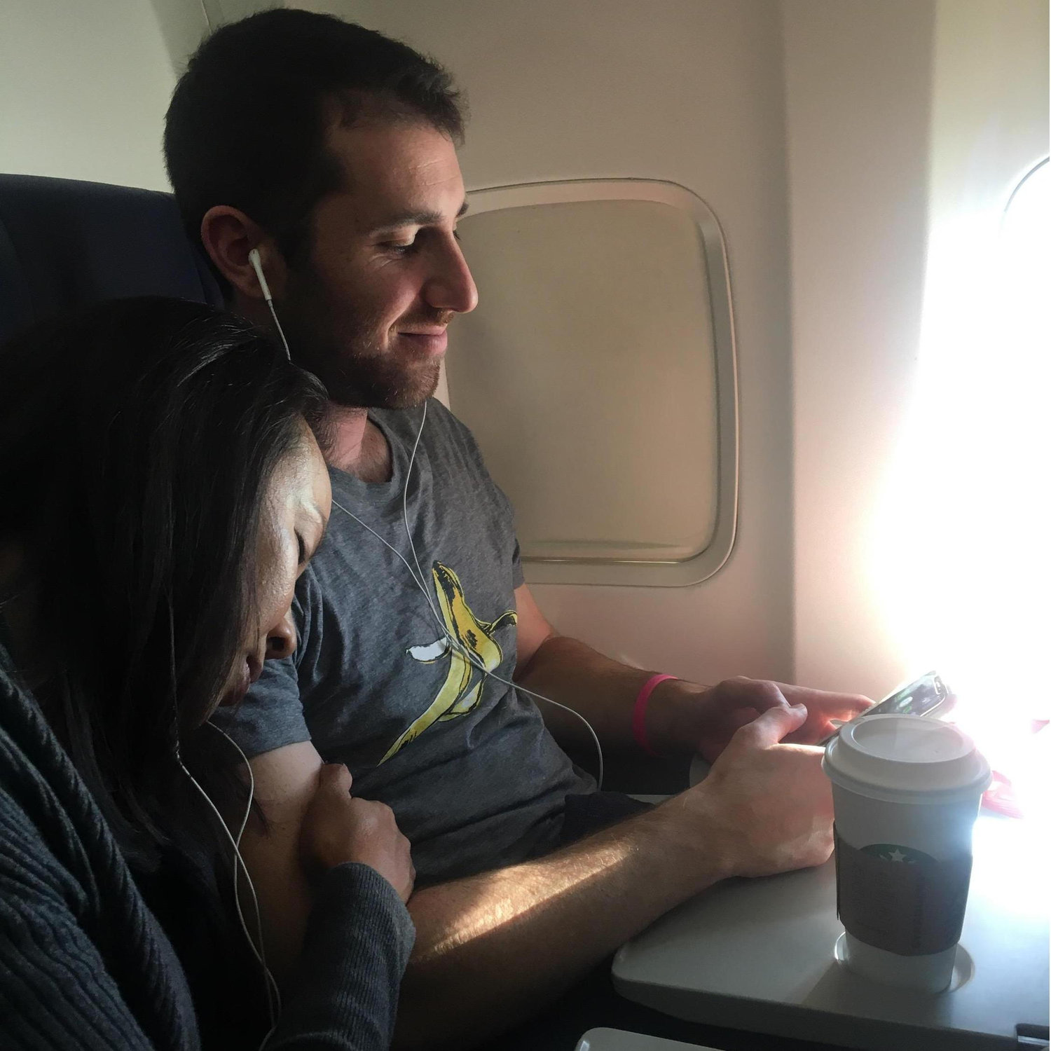 Somewhere over the United States....best travel buddy ever, forever