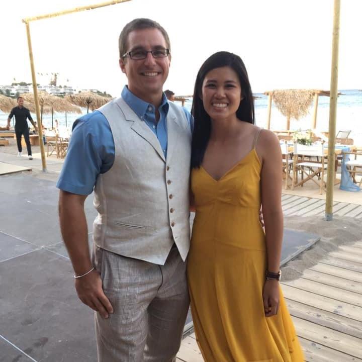 Linen pants in Greece