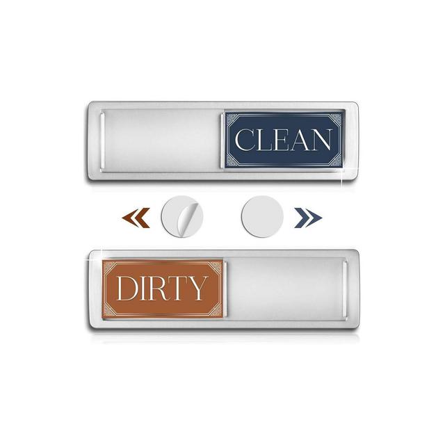 Dishwasher Magnet, Clean Dirty Sign Indicator for Dishwasher Easy to Read Changing Signs, Sleek Design, Heavy Duty Magnet with Optional Stickers