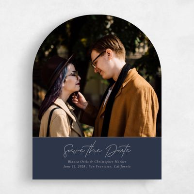 Blue Arch Wedding Save the Date - Splendor Portrait
