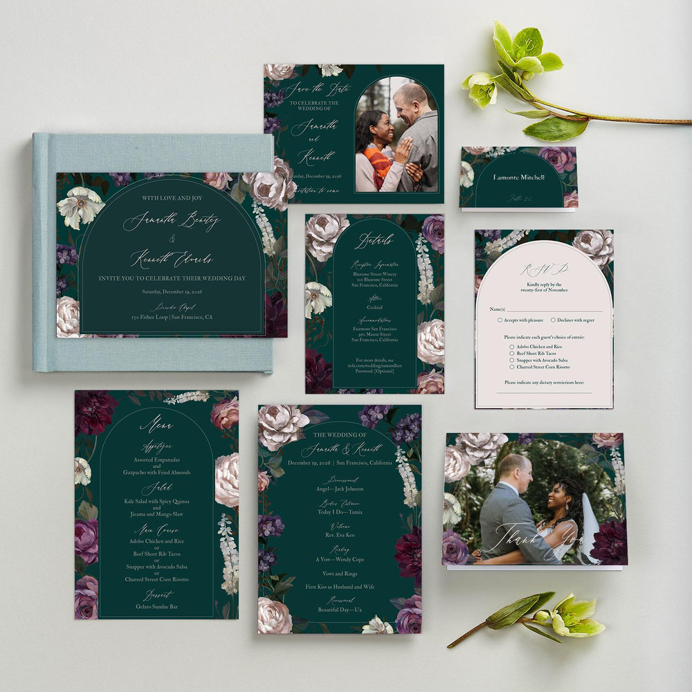 Mystic Photo | Dark Emerald | Zola Save The Dates