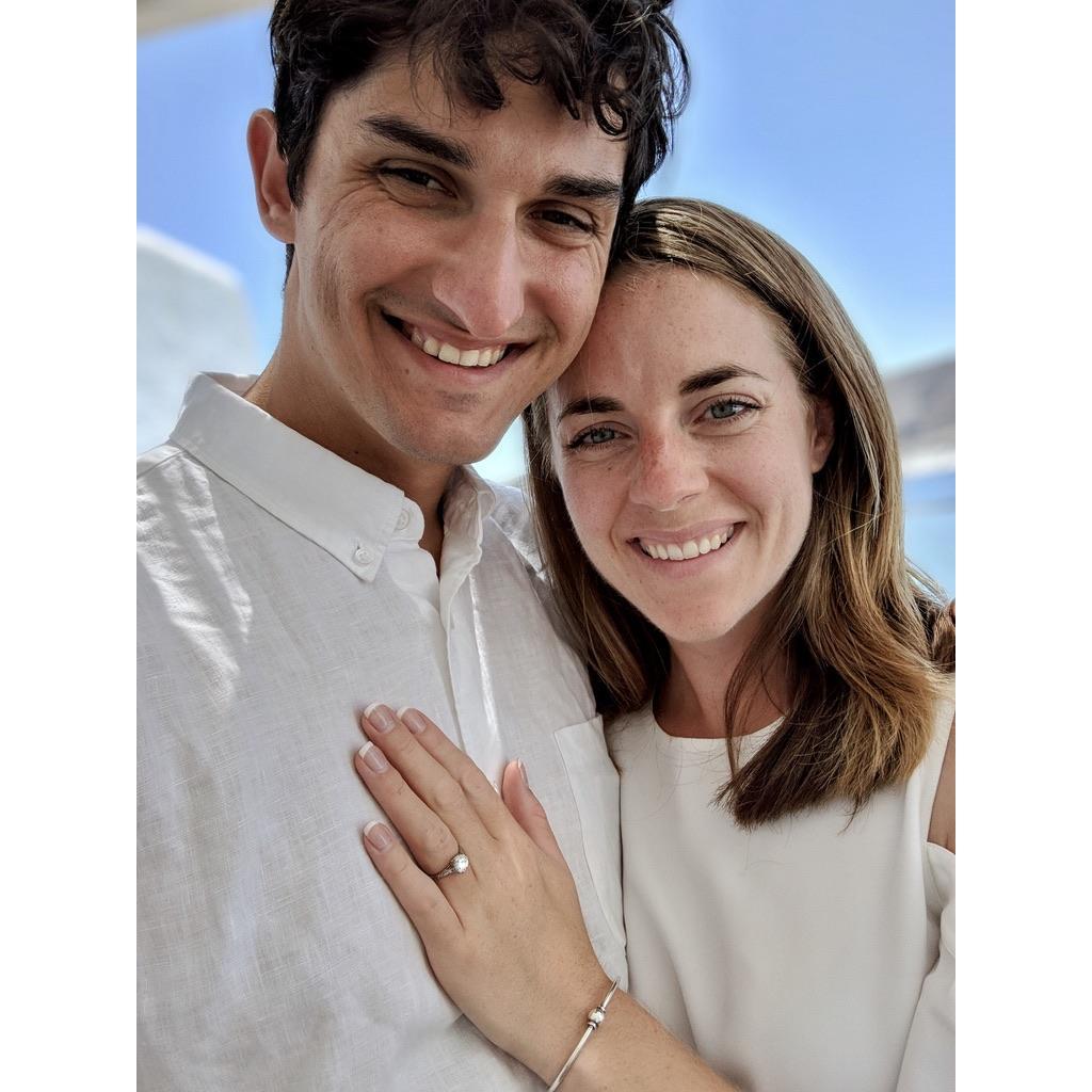 Moments after Tom's proposal! Milos, Greece. July 11, 2018.
