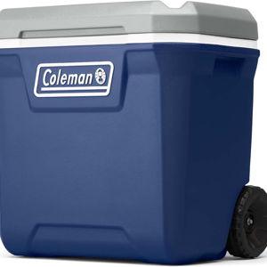 Coleman Classic Series Insulated Portable Rolling Cooler with Wheels, Leak-Resistant Outdoor Hard Cooler Keeps Ice up to 5 Days, 65-Quart