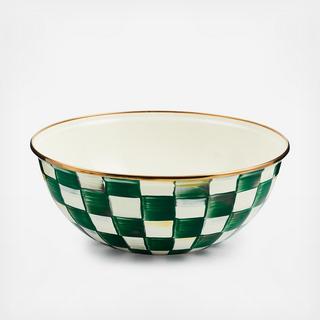 Emerald Check Stainless Steel Medium Everyday Bowl