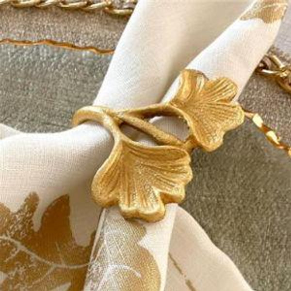 Ginkgo Napkin Rings Set of 4
