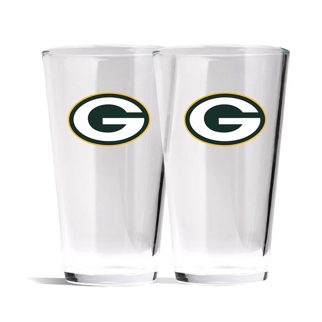 The Memory Company Officially Licensed NFL 16 oz Pint Glasses Set of 2-16 oz Pint Glass, Licensed Team Drinkware, Stylish Gameday Glassware, Team Logo