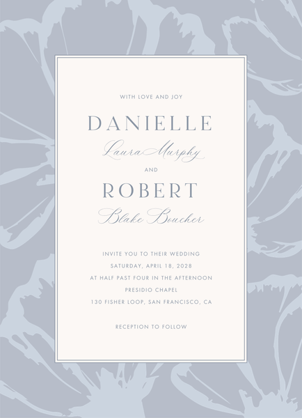 Esme Portrait | Cloud Gray | Zola Wedding Invitations