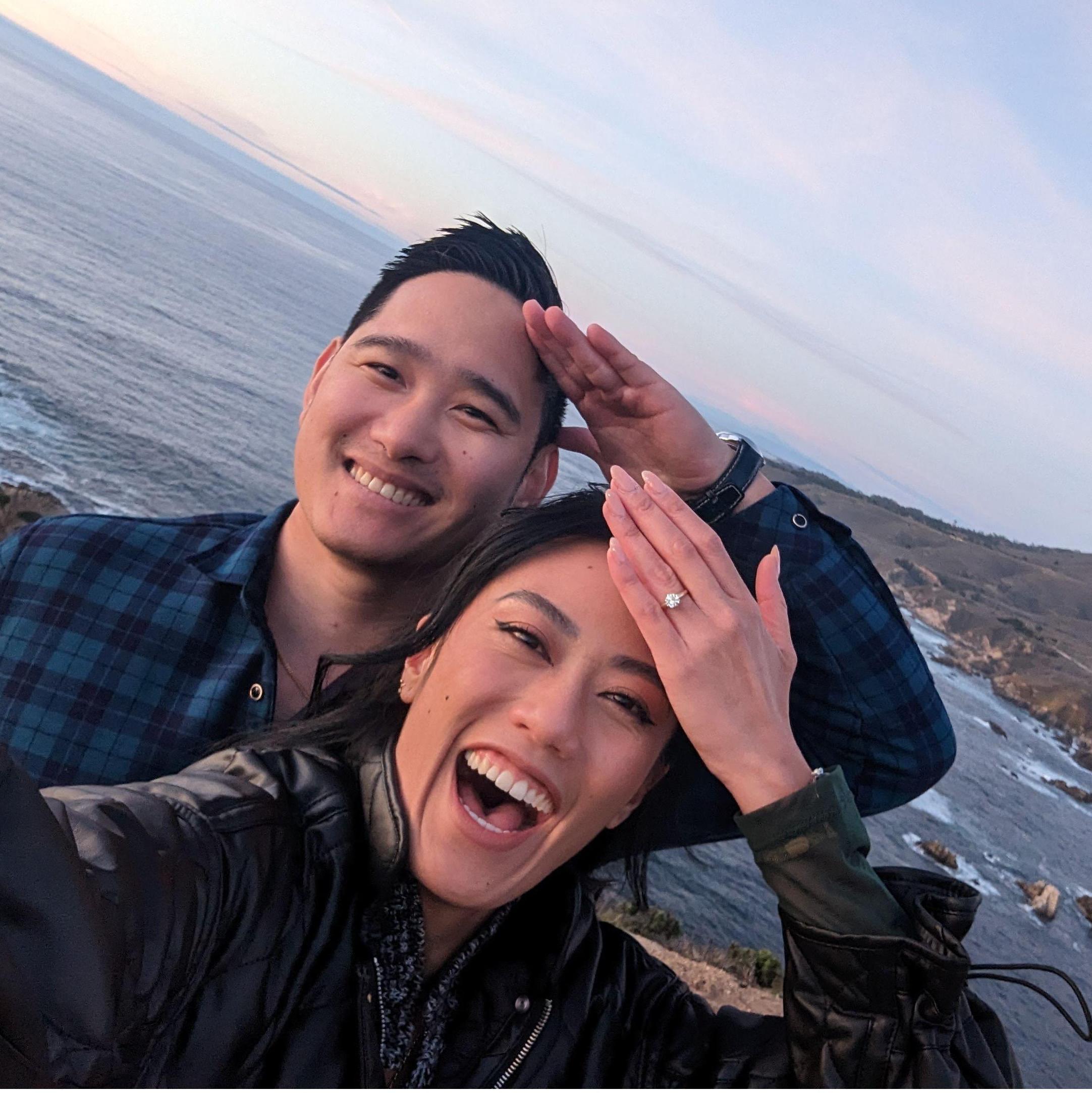 A selfie right after Mark popped the question, and I said "Yes!!!!"