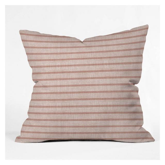 16"x16" Holli Zollinger Zhi Striped Throw Pillow Pink - Deny Designs