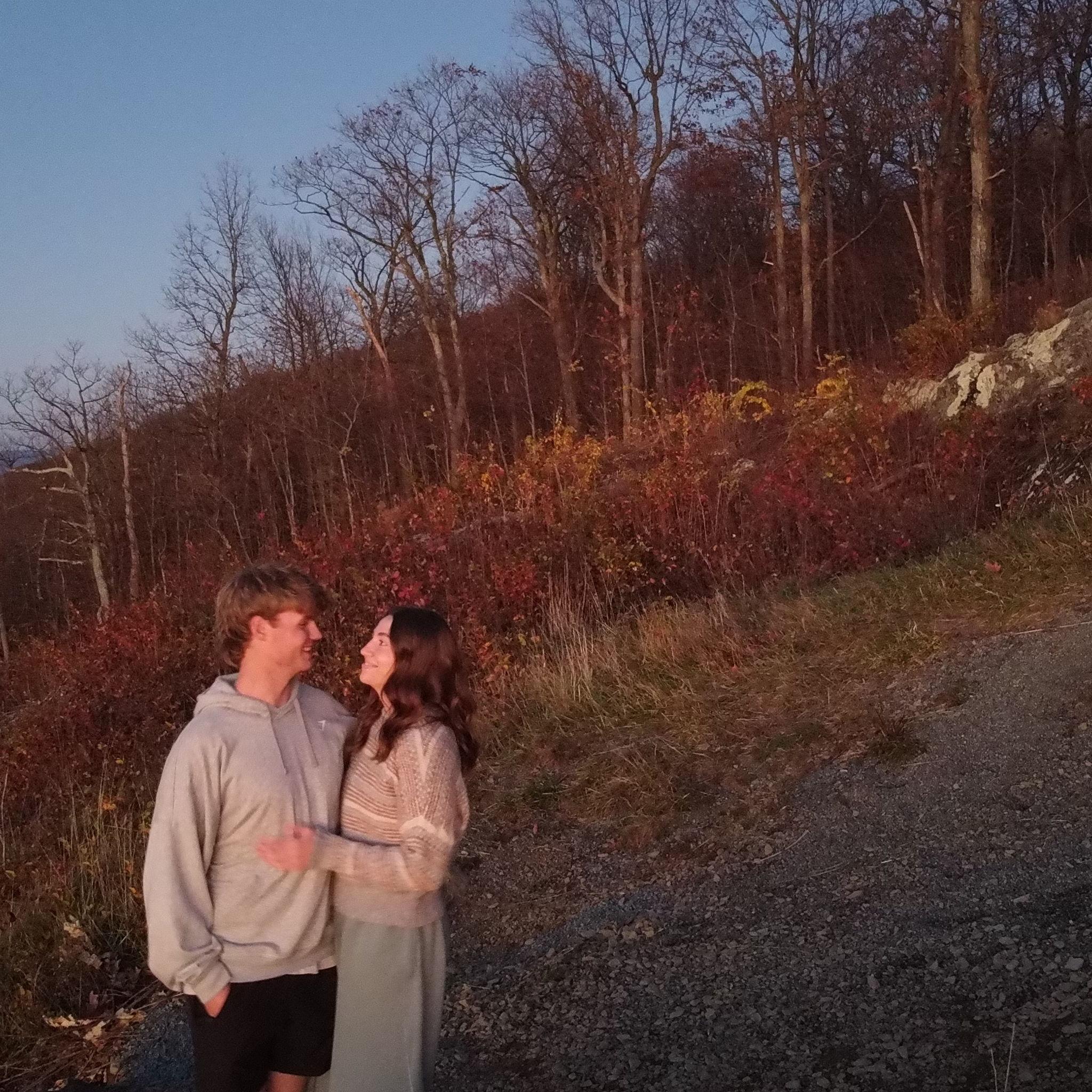 Emma and Caleb at the same place they got engaged 1 year earlier!