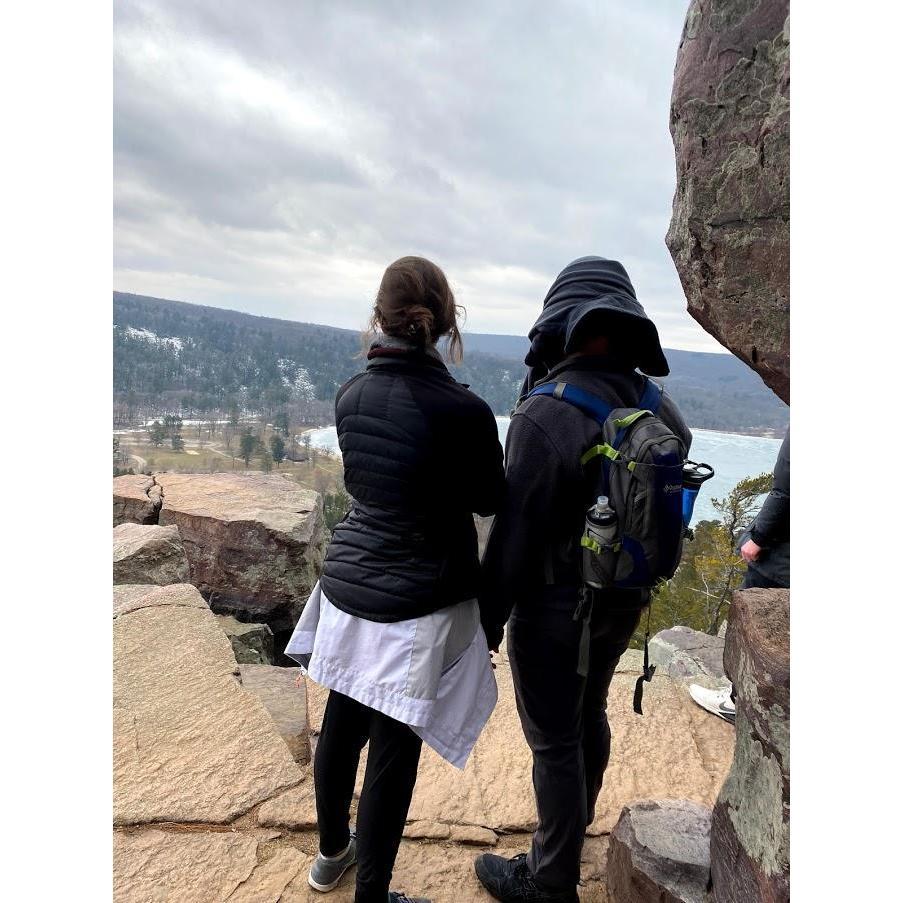 Devil's Lake, 2020. We are clearly the height of fashion.