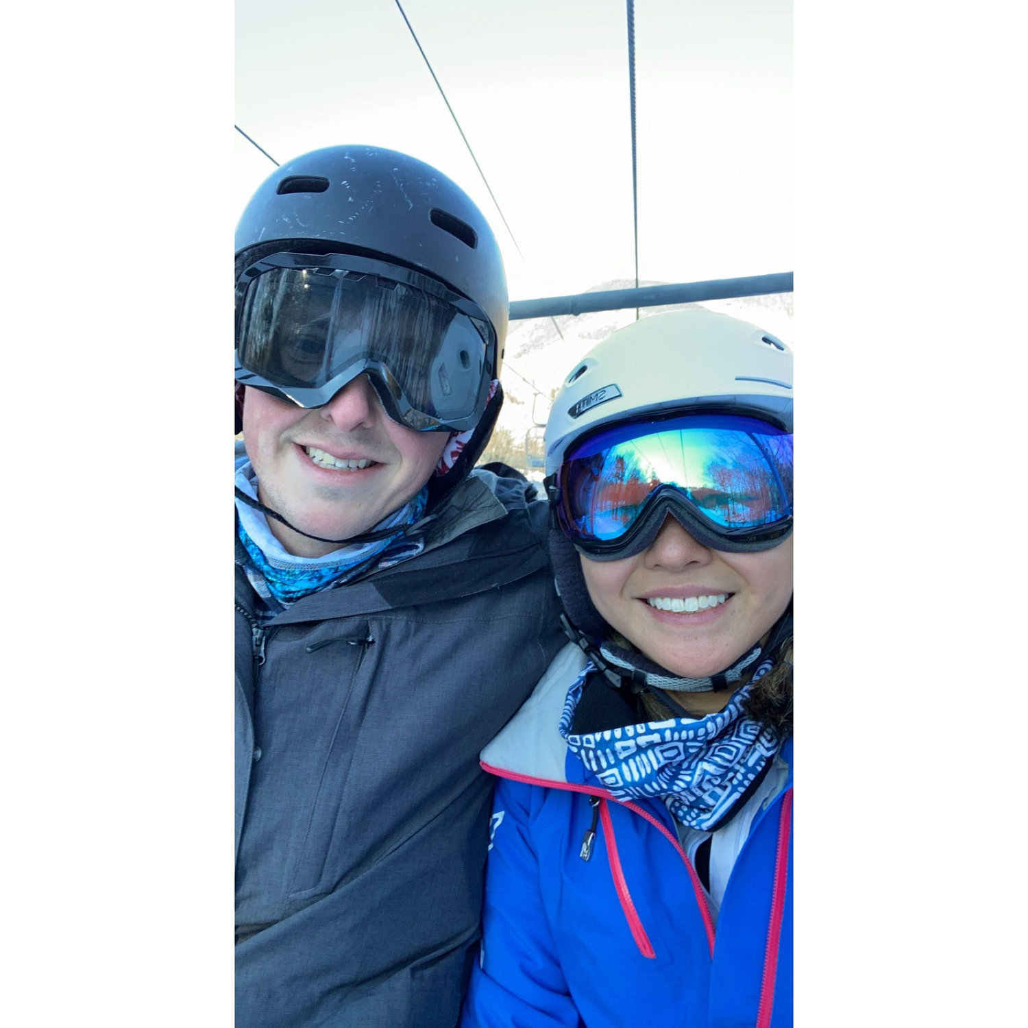 One of our first (of many) ski days together