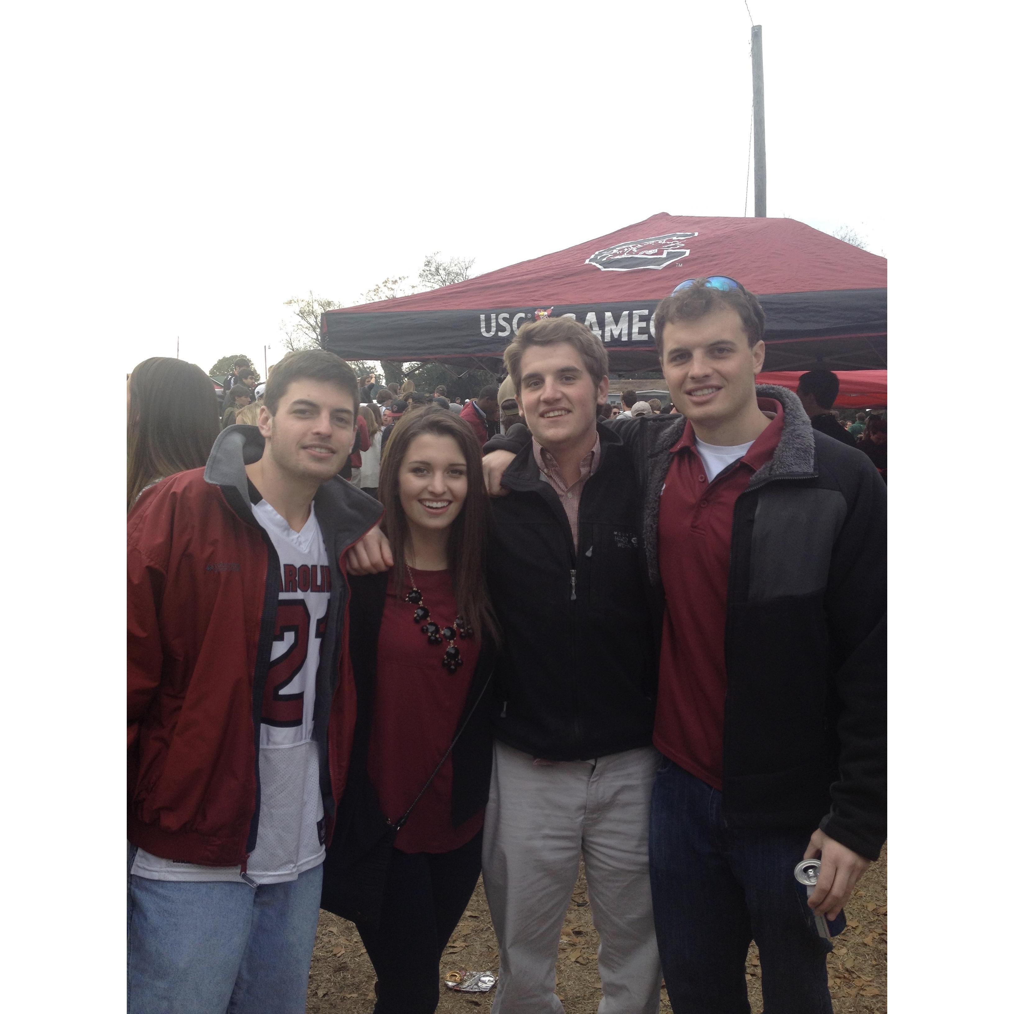First time meeting the family. USC vs Clemson game