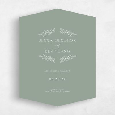 Green Diamond Wedding Save the Date - Phippsburg Portrait