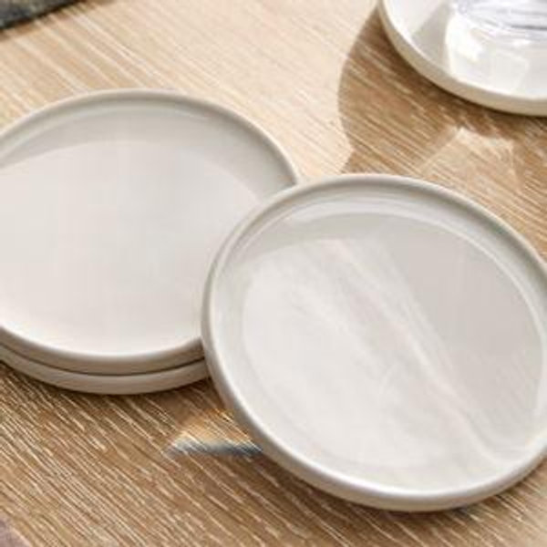 Straight-Sided Coasters - White, Set of 4