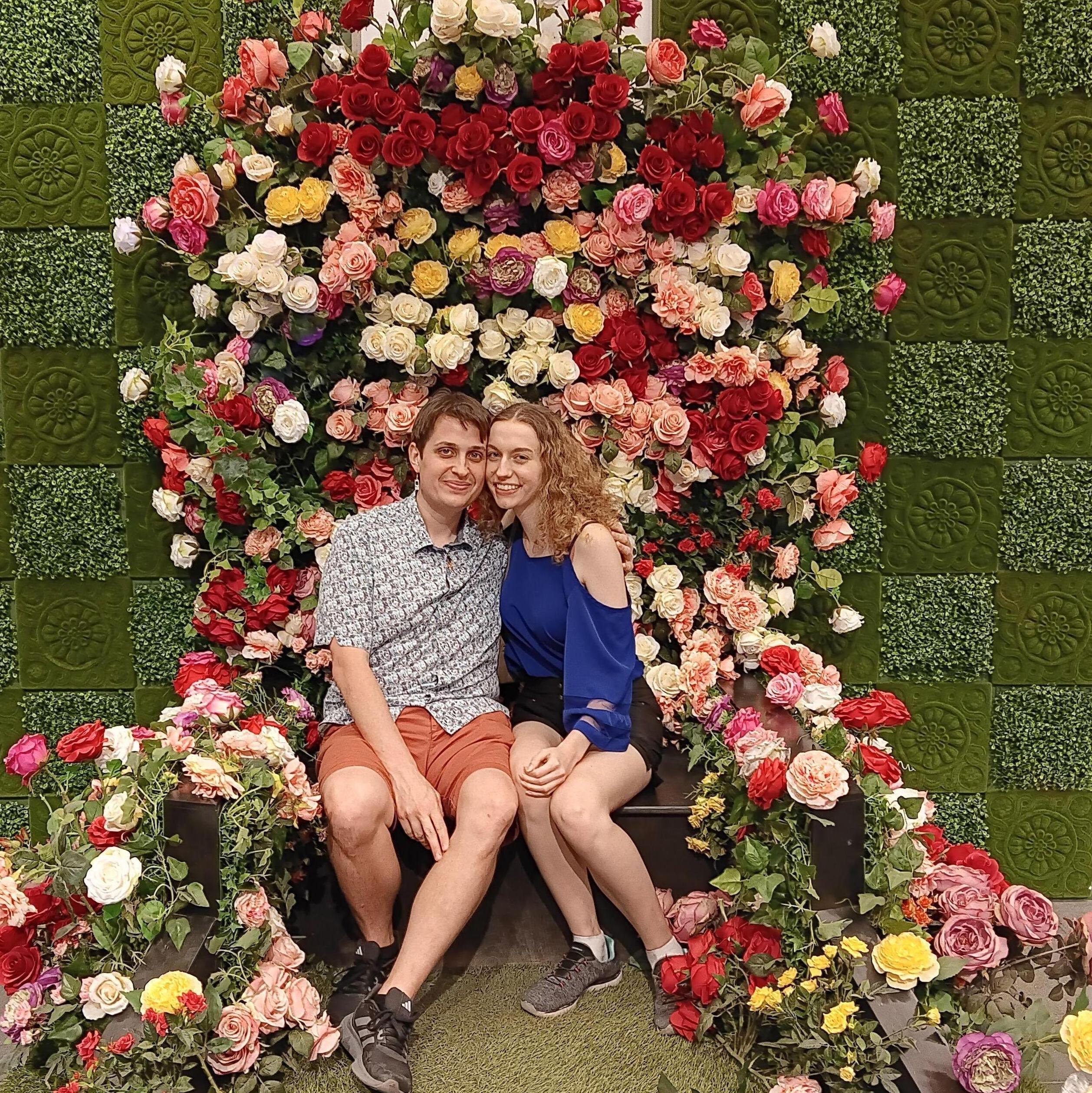 Our flower throne at the Minnesota State Fair!