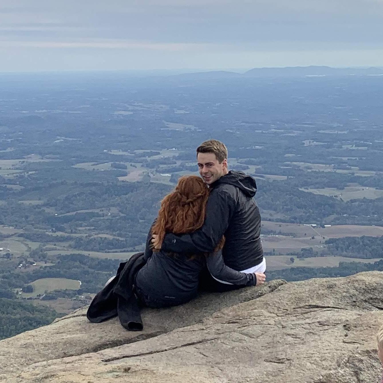 This was our first trip to Sharp Top with a big group of our friends back in October... Little did she know that on this very mountain I would ask her to marry me here 5 months later. ;)