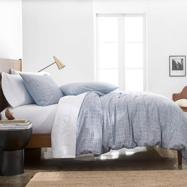 3pc King Distress Tile Duvet Set Blue - Simply Put