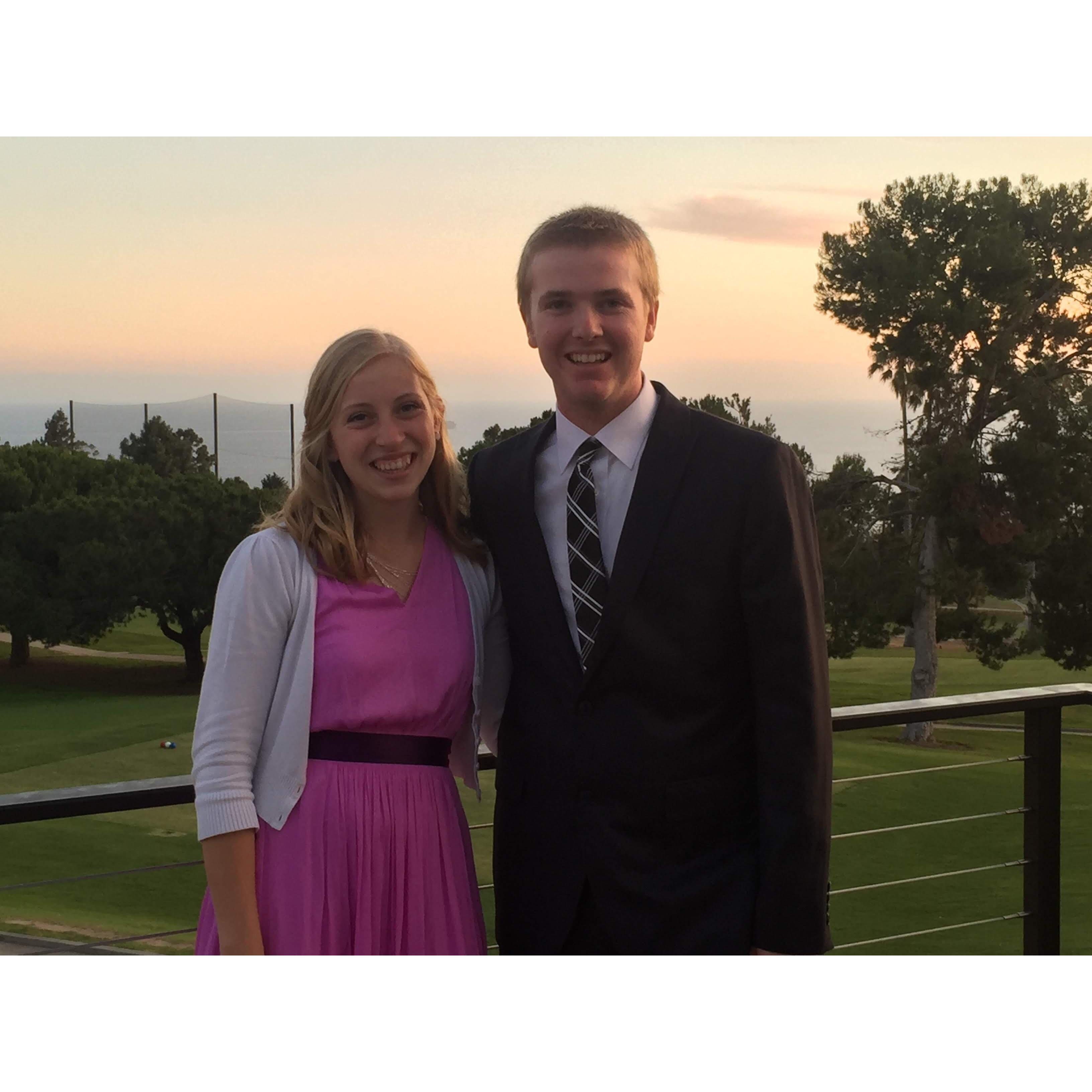 Justin and Laura attending his sister's wedding in July 2016.